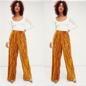 NWT free people velvet yellow pants